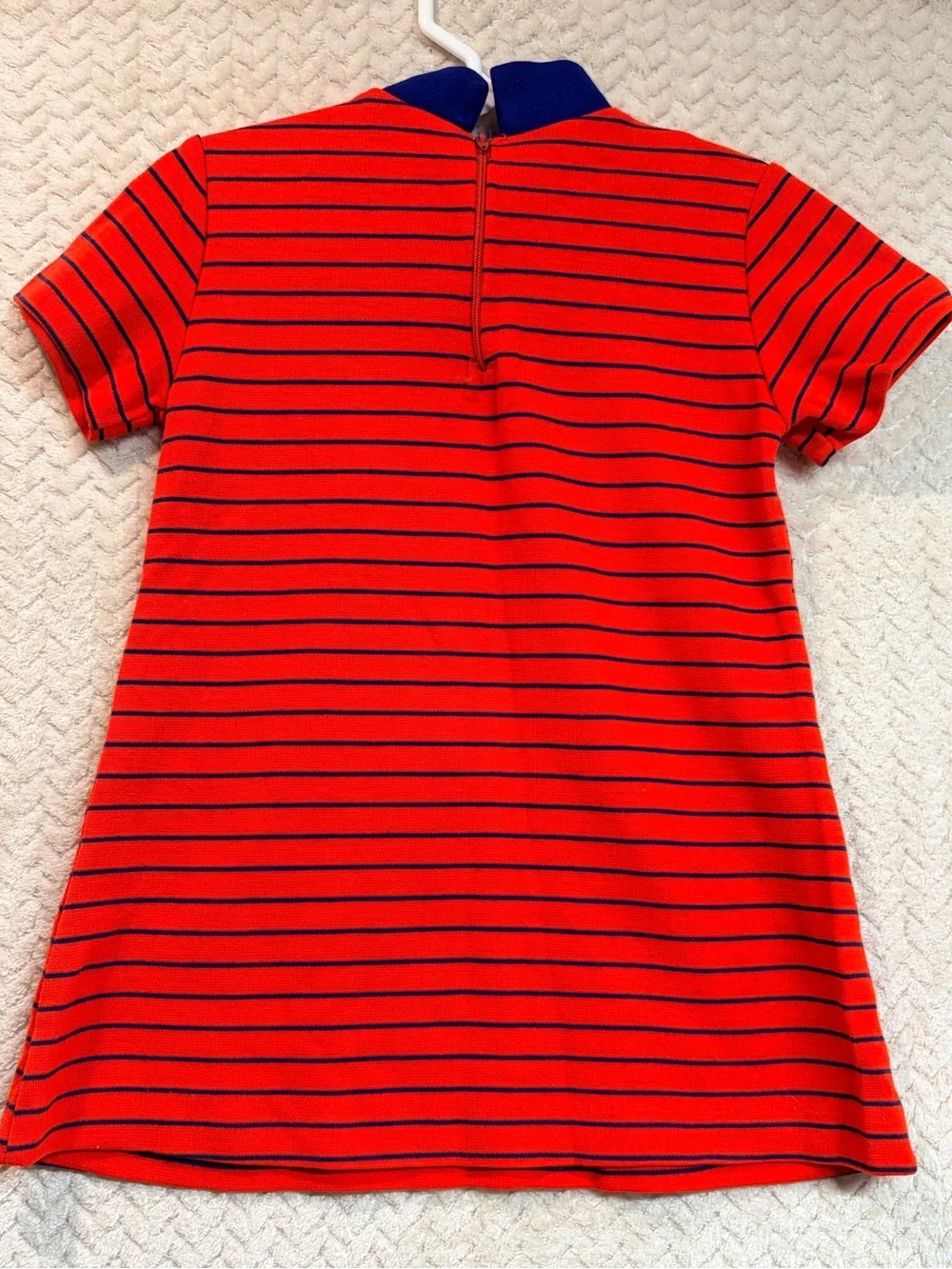 Vtg 70s Buster Brown Knit Dress Size 5 Kidcore Sailor Bib Red Blue Acrilan